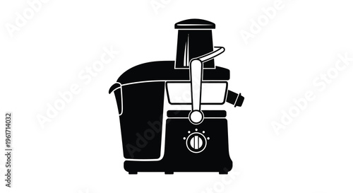 A black silhouette of a modern kitchen appliance a juicer silhouette