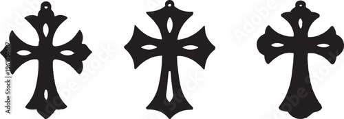 Decorative cross vector illustration religious symbol design .

