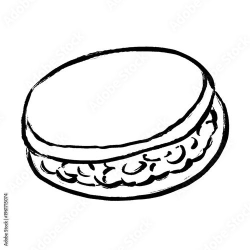 手描き筆タッチで描いたどら焼きのイラスト