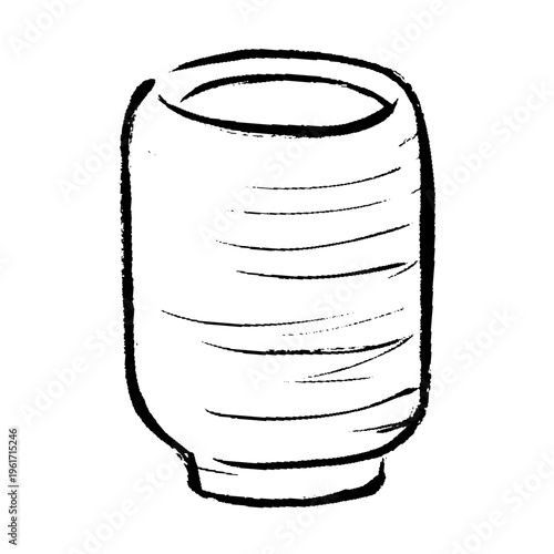 湯呑に入ったお茶の手描きイラスト