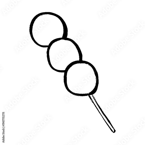 串だんごの筆書きイラスト