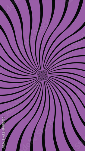 Hypnotic spiral pattern in vibrant purple and black tones