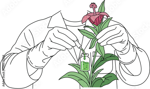 Plant Scientist Conducting Botanical Experimentation