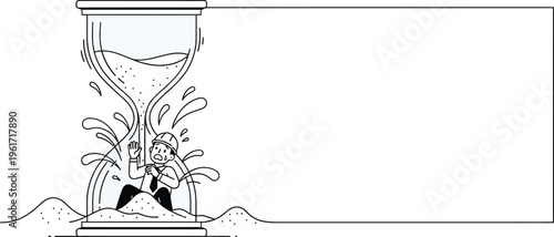 Time is running out for businessman drowning in sand