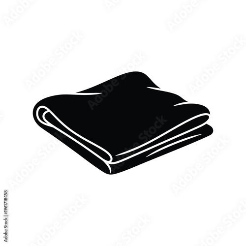 Folded Towel Vector Icon Isolated on White Background for Laundry and Cleaning Design