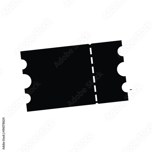 Black Ticket Icon Vector Isolated on White Background for Event and Cinema Design