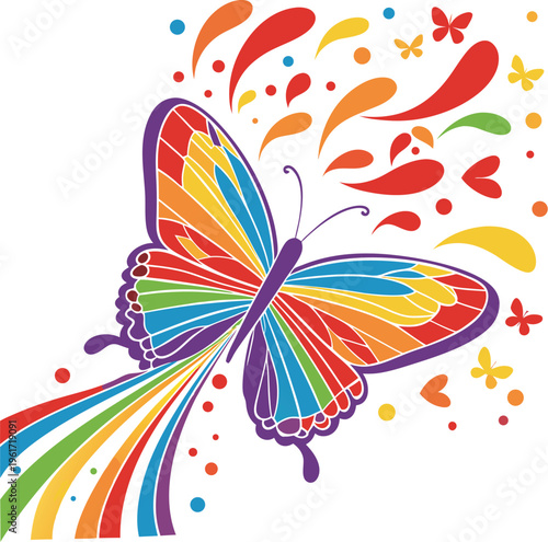 Vibrant abstract colorful splatter paint brush stroke background with splashes