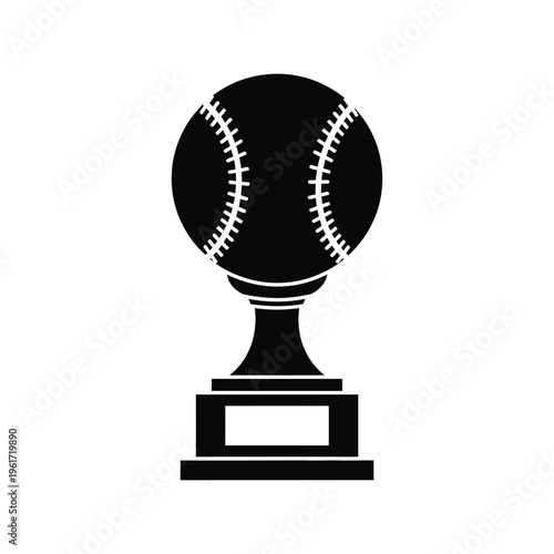 Baseball Trophy Vector Icon Isolated on White Background for Sports Award Design