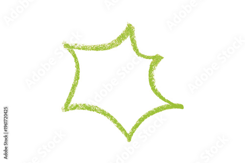 green pencil strokes isolated on transparent background