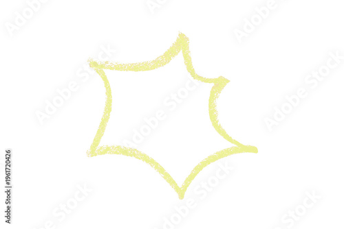 light yellow pencil strokes isolated on transparent background