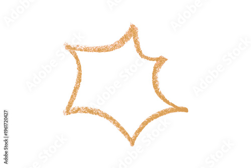 Orange pencil strokes isolated on transparent background