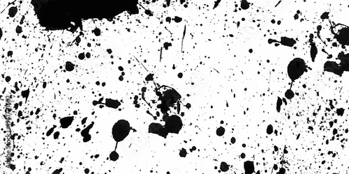 Abstract Black Ink Splatter Explosion on White Background, black color paint powder explosion vector isolated, Grunge black ink splatter texture design elements. Creative abstract art from ink. 