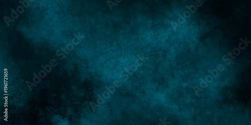Enigmatic Blue Tone Merging Seamless to Create a Soothing Abstract Texture. Seamless Blue deep-sea grunge dark aqua smoke texture vintage background pattern for design and decoration space for text. 
