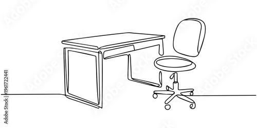 Modern wooden office chair isolated on white background in a simple interior furniture design style