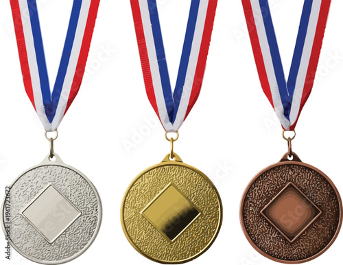 Trophy football medals isolated on transparent background for awards
