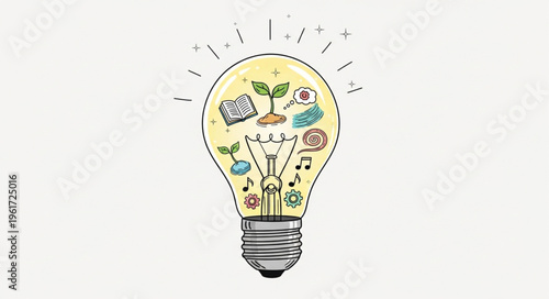 Light Bulb Filled with Creative Ideas and Inspiration.