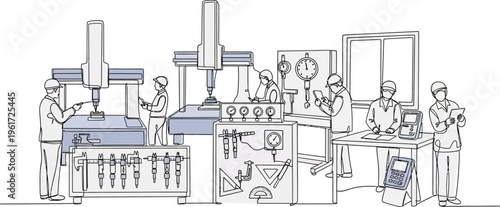 factory workers in production line