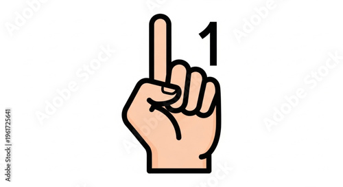 Hand gesture showing number one with index finger extended.