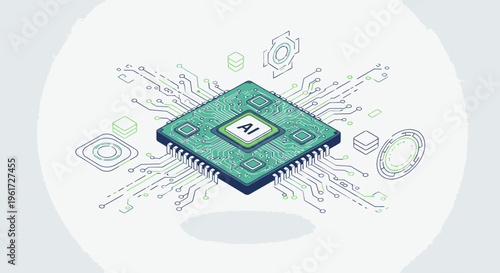 Artificial Intelligence Microchip Circuit Board Technology