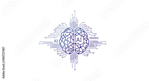 Artificial Intelligence Network Brain Concept Illustration