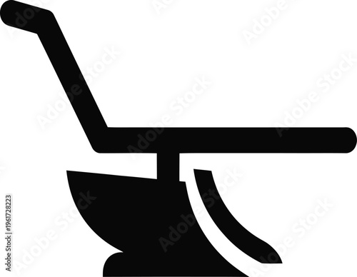 Black office chair icon, modern ergonomic design, minimalist style, white background
