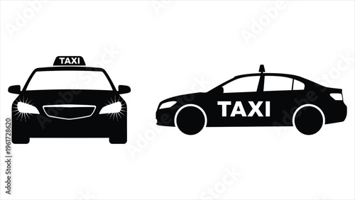 Taxi cab car vector icon