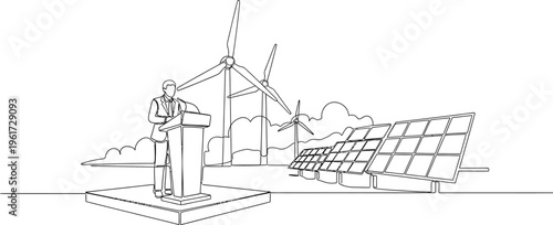 solar panels and wind turbine