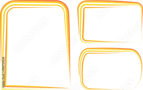 bright yellow orange irregularly shaped frames