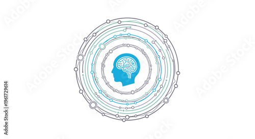 Artificial Intelligence Network, Human Brain Connection Concept