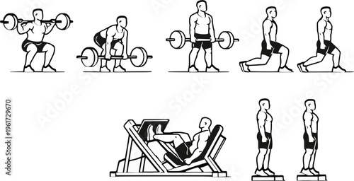 man with leg workout vector design 