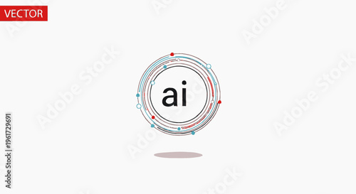 Artificial Intelligence Network Concept with Circular Design