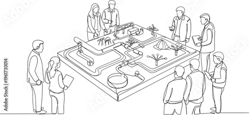 business team working on architectural model