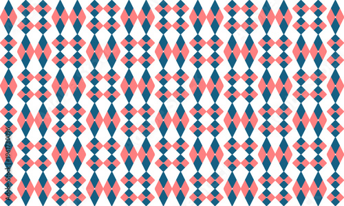 seamless geometric pattern, Seamless geometric diamond pattern in two tone blue and pink diamond checkerboard, chessboard seamless Repeat seamless pattern design for fabric printing or background
