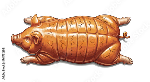 Whole Roasted Pig Illustration
