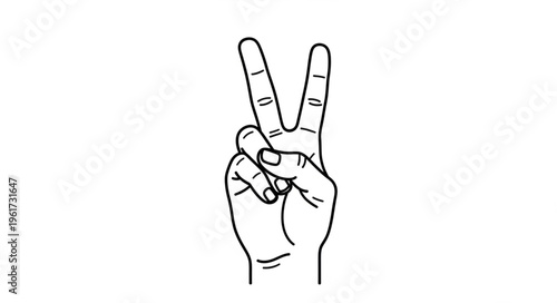 Hand gesture showing the peace sign or victory symbol.