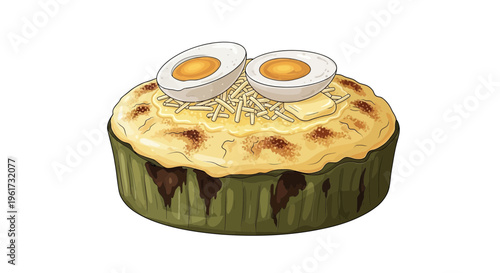 Savory Baked Dish with Hard-Boiled Eggs and Grated Cheese