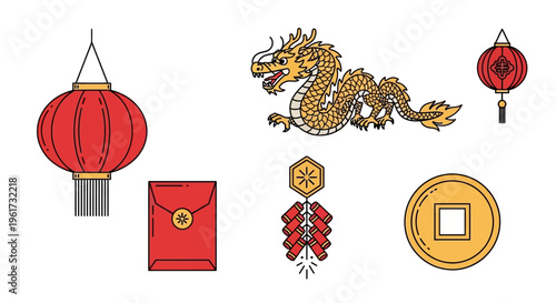 Chinese New Year Decorations and Symbols.