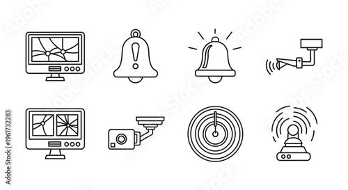 Security camera icons and symbols.
