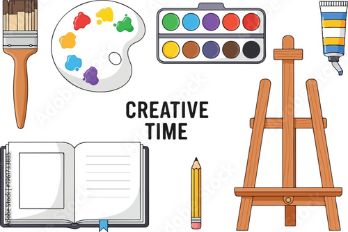 Art supplies and creative tools for artistic endeavors and creative projects