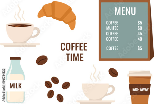 Coffee Time A Delightful Collection of Coffee, Pastries, and Beverages for Your Enjoyment