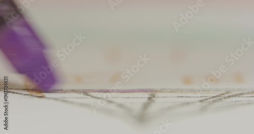 Crayons Child Drawing Purple Macro