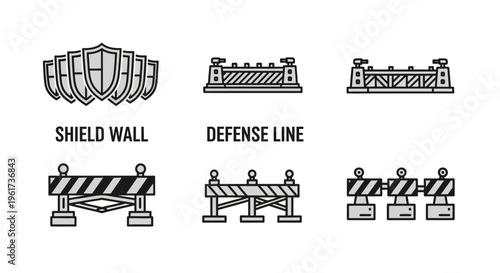 Barriers and Shields Defense Symbols.