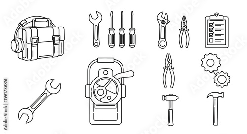 Collection of various metal tools.