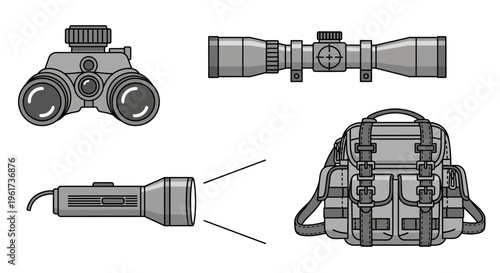 Night Vision Goggles And Tactical Gear.