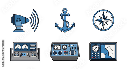 Nautical Navigation Control Panel Icons.