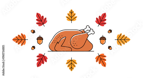 Roasted Turkey Meat Thanksgiving Food.