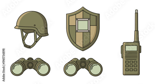 Military tactical gear equipment set.