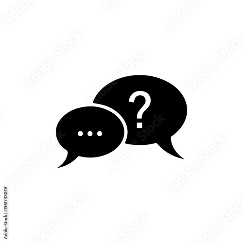 Customer inquiry chat icon showing support conversation and help request Vector illustration