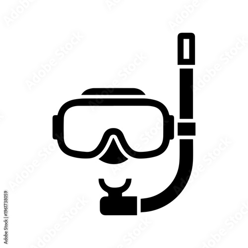 Diving mask snorkel icon representing underwater exploration and marine activity Vector illustration