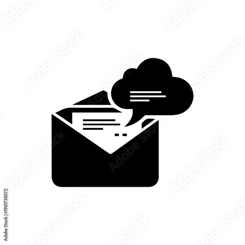 Email inbox conversation symbol representing messaging and communication flow Vector illustration
